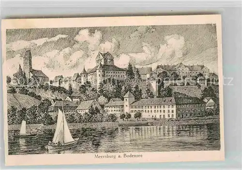 AK / Ansichtskarte Meersburg Bodensee Kirche Schloss Residenz Kat. Meersburg