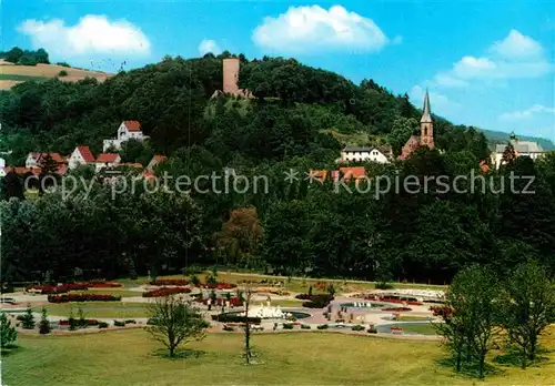 AK / Ansichtskarte Bad Soden Salmuenster Neuer Kurpark mit Stolzenberg Ruine Kat. Bad Soden Salmuenster