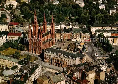 AK / Ansichtskarte Wiesbaden Fliegeraufnahme mit Kirche Kat. Wiesbaden