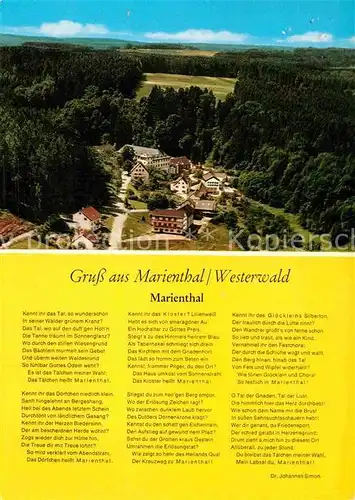 AK / Ansichtskarte Gedicht auf AK Marienthal Westerwald Dr. Johannes Simon  Kat. Lyrik