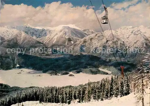 AK / Ansichtskarte Seilbahn Bayerische Zugspitzbahn Eibsee Ammergauer Berge  Kat. Bahnen