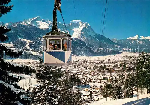 AK / Ansichtskarte Seilbahn Wankbahn Garmisch Partenkirchen Zugspitzgruppe  Kat. Bahnen