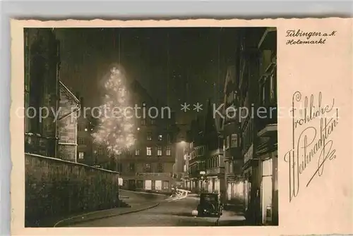 AK / Ansichtskarte Tuebingen Holzmarkt Weihnachtskarte Kat. Tuebingen