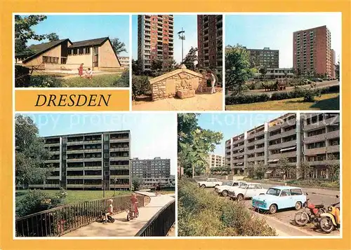 AK / Ansichtskarte Dresden Gemeindezentrum Palitzsch Brunnen Teilansicht Finsterwalder Strasse Kat. Dresden Elbe