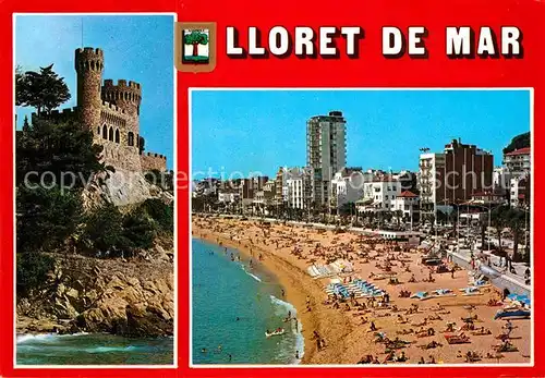 AK / Ansichtskarte Lloret de Mar Schloss Strand Kat. Costa Brava Spanien