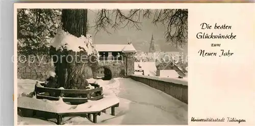 AK / Ansichtskarte Tuebingen Neujahrswuensche Winterlandschaft Kat. Tuebingen