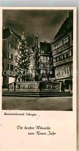 AK / Ansichtskarte Tuebingen Neptunbrunnen Weihnachtsbeleuchtung Kat. Tuebingen