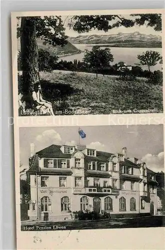 AK / Ansichtskarte Ludwigshafen Bodensee Blick vom Guggenbiehl Hotel Pension Loewen Kat. Bodman Ludwigshafen