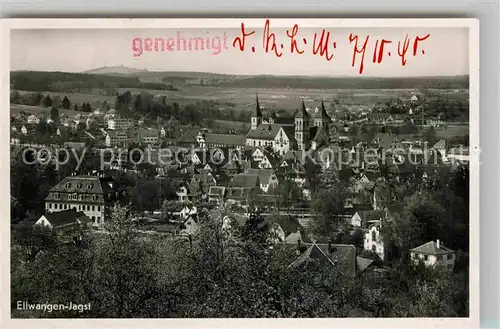 AK / Ansichtskarte Ellwangen Jagst Panorama Stempel auf Vorderseite Kat. Ellwangen (Jagst)