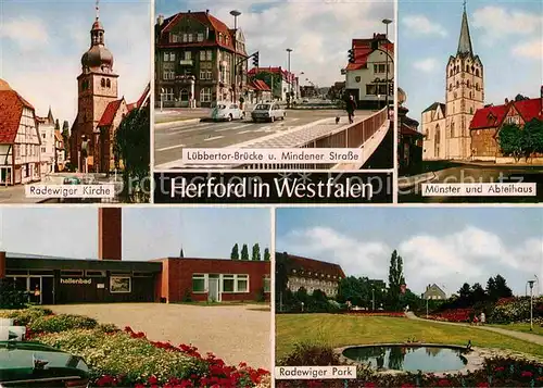 AK / Ansichtskarte Herford Radewiger Kirche und Park Muenster Abteihaus  Kat. Herford