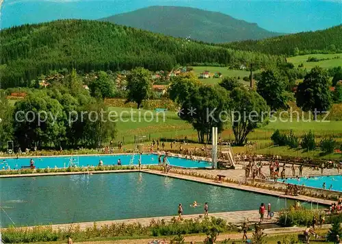 AK / Ansichtskarte Zwiesel Niederbayern Freibad mit Falkenstein Kat. Zwiesel