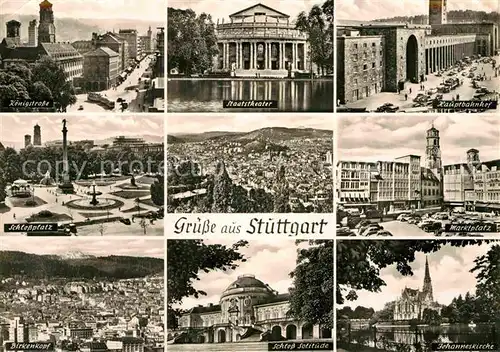 AK / Ansichtskarte Stuttgart Marktplatz Hauptbahnhof Schlossplatz Solitude  Kat. Stuttgart