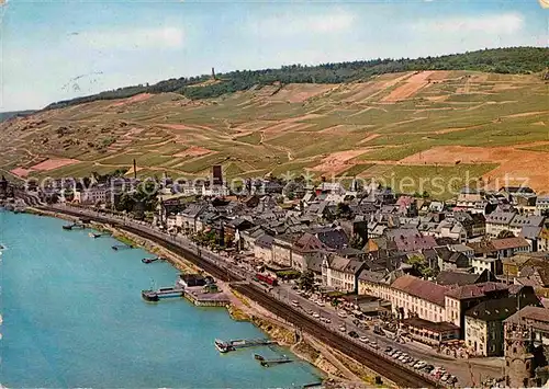 AK / Ansichtskarte Ruedesheim Rhein Fliegeraufnahme mit Niederwalddenkmal Kat. Ruedesheim am Rhein