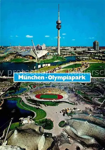 AK / Ansichtskarte Olympia Muenchen Olympiapark Olympiasee Olympiaturm BMW Hochhaus  Kat. Sport