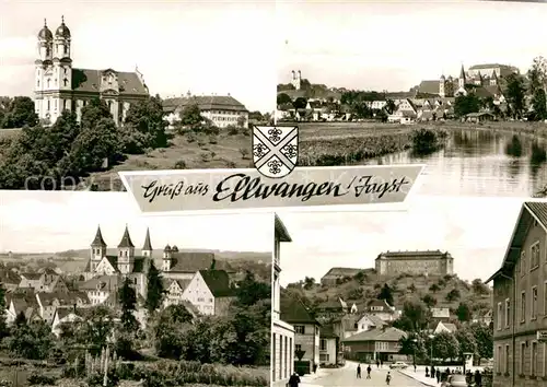 AK / Ansichtskarte Ellwangen Jagst Wallfahrtskirche Panorama Stiftskirche Schloss Kat. Ellwangen (Jagst)