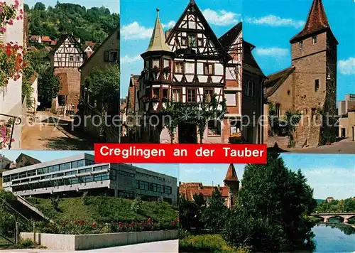 AK / Ansichtskarte Creglingen Fachwerk Turm Tauber Kat. Creglingen