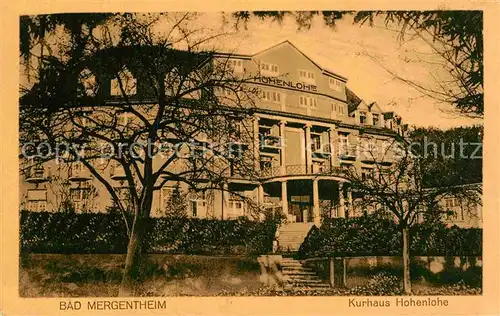 AK / Ansichtskarte Mergentheim Bad Kurhaus Hohenlohe Kat. Bad Mergentheim