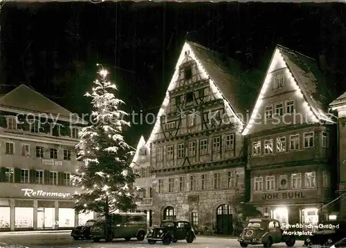 AK / Ansichtskarte Schwaebisch Gmuend Marktplatz zur Weihnachtszeit Kat. Schwaebisch Gmuend