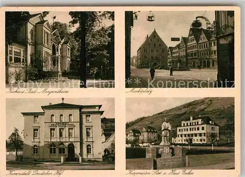 AK / Ansichtskarte Mergentheim Bad Kurhaus Marktplatz Kuranstalt Deutscher Hof Kurpension Haus Erika Kat. Bad Mergentheim