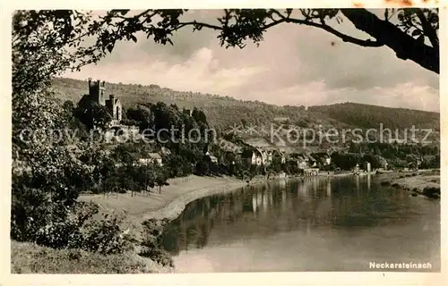 AK / Ansichtskarte Neckarsteinach Neckarpartie mit Vorderburg Kat. Neckarsteinach