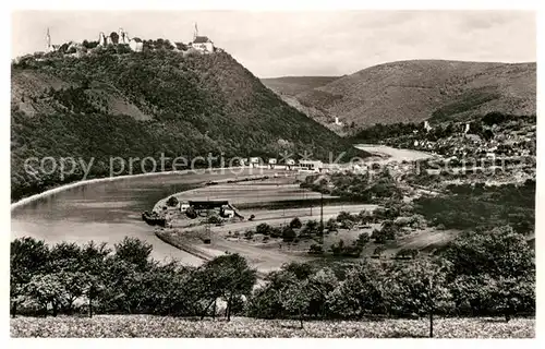 AK / Ansichtskarte Neckarsteinach Neckarpartie mit Dilsbergblick Kat. Neckarsteinach