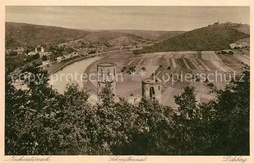 AK / Ansichtskarte Neckarsteinach Burg Schwalbennest mit Dilsberg Kat. Neckarsteinach