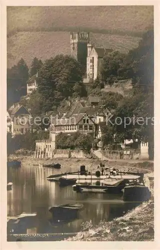 AK / Ansichtskarte Neckarsteinach Neckarpartie mit Mittelburg Kat. Neckarsteinach