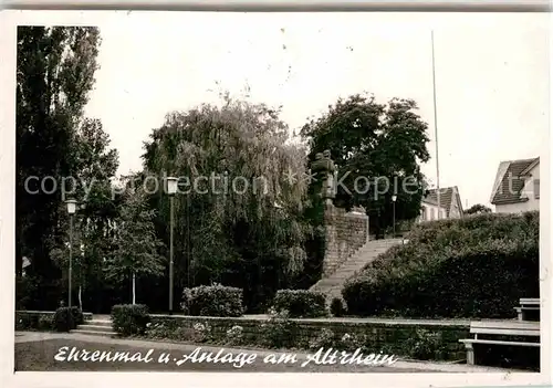 AK / Ansichtskarte Roxheim Ehrenmal Anlage Altrhein Kat. Bobenheim Roxheim