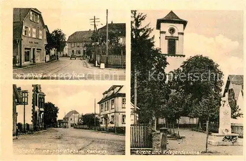 AK / Ansichtskarte Kuerzell Hauptstrasse Handlung Haiss Rathaus Kirche Kriegerdenkmal Kat. Meissenheim