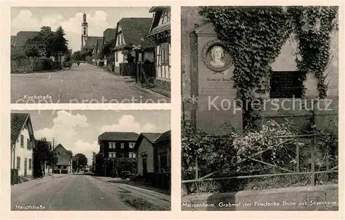 AK / Ansichtskarte Meissenheim Baden Kirchstrasse Hauptstrasse Grabmal Friederike Brion Sesenheim Kat. Meissenheim