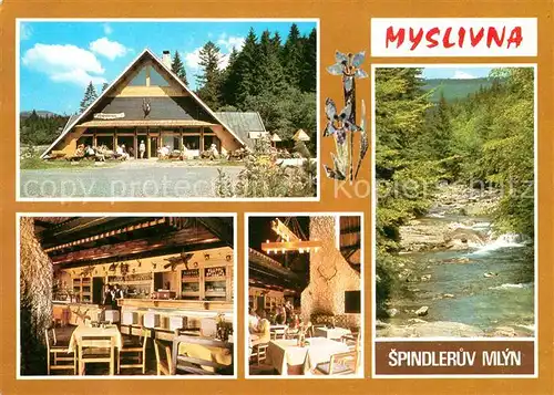 AK / Ansichtskarte Spindleruv Mlyn Spindlermuehle Stylova restaurace Myslivna u Divcich lavek Kat. Trutnov