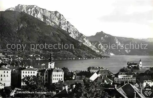 AK / Ansichtskarte Gmunden Salzkammergut Panorama Traunsee Gruenberg Schlafende Griechin Alpen Kat. Gmunden