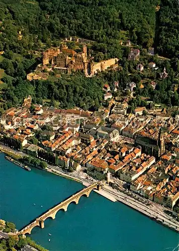 AK / Ansichtskarte Heidelberg Neckar Schloss mit Altstadt Fliegeraufnahme Kat. Heidelberg