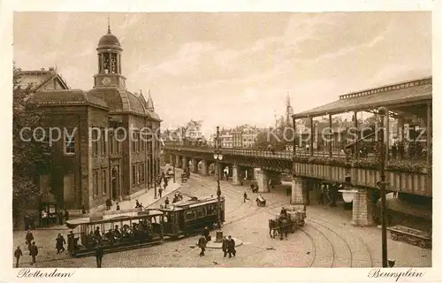 AK / Ansichtskarte Strassenbahn Rotterdam Beursplein  Kat. Strassenbahn