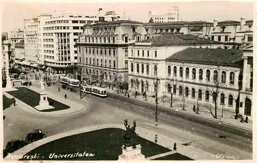 AK / Ansichtskarte Strassenbahn Bucuresti Universitatea Kat. Strassenbahn