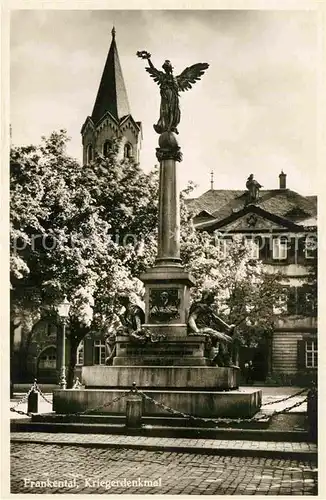 AK / Ansichtskarte Frankenthal Pfalz Kriegerdenkmal Kirchturm Kat. Frankenthal (Pfalz)