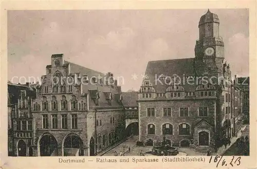 AK / Ansichtskarte Dortmund Rathaus Sparkasse Stadtbibliothek Kat. Dortmund