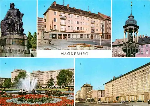 AK / Ansichtskarte Magdeburg Otto von Guerick Denkmal Alter Markt Reiter Wilhelm Pick Allee Kat. Magdeburg