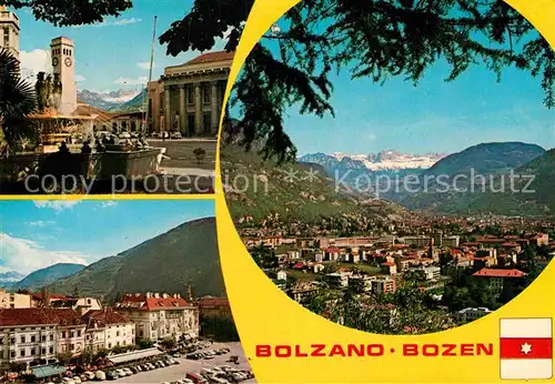 AK / Ansichtskarte Bozen Suedtirol Panorama Brunnen Marktplatz Kat. Bozen Suedtirol