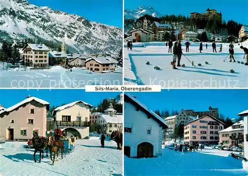 AK / Ansichtskarte Sils Maria Graubuenden Teilansicht Curling Kutsche  Kat. Sils Maria