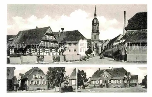 AK / Ansichtskarte Schuttern Hauptstrasse Gasthaus zur Linde Rathaus Kat. Friesenheim