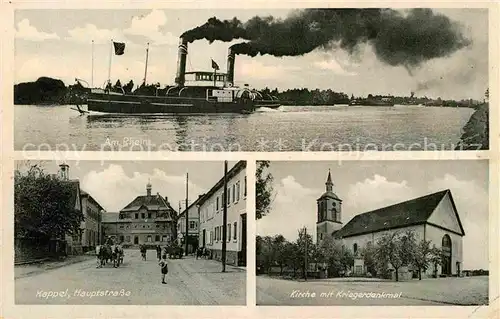 AK / Ansichtskarte Kappel Grafenhausen Hauptstrasse Rhein Kirche Kriegerdenkmal Kat. Kappel Grafenhausen