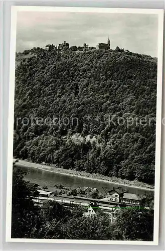 AK / Ansichtskarte Dilsberg Neckar Burgruine Kirche Neckarpartie