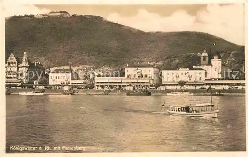 AK / Ansichtskarte Koenigswinter Rhein Petersberg Personenschiff Kat. Koenigswinter