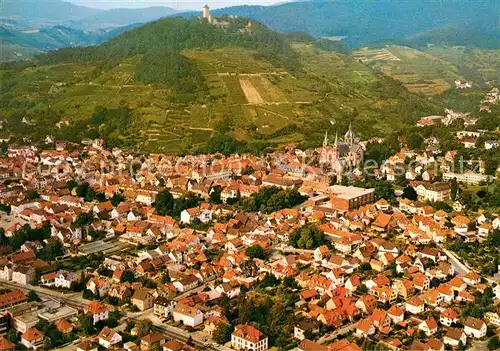 AK / Ansichtskarte Heppenheim Bergstrasse Stadtbild mit Starkenburg Luftkurort Fliegeraufnahme Kat. Heppenheim (Bergstrasse)