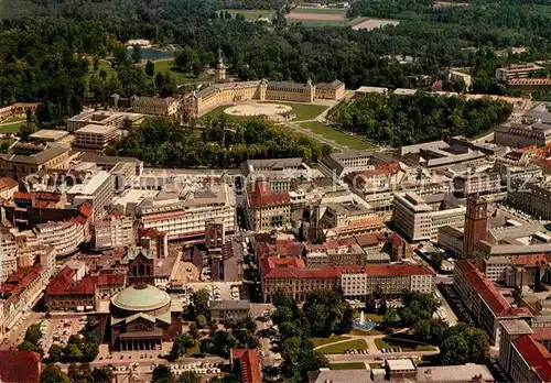 AK / Ansichtskarte Karlsruhe Baden Stadtbild mit Schloss Fliegeraufnahme