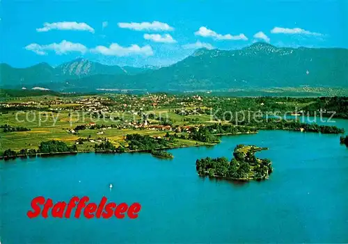 AK / Ansichtskarte Staffelsee mit Seehausen Murnau und Ohlstadt Fliegeraufnahme Huber Karte Nr 8479 Kat. Murnau a.Staffelsee