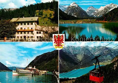 AK / Ansichtskarte Achenkirch Gasthof Fischerwirt am See Ausflugsdampfer Bergbahn Alpenpanorama Kat. Achenkirch am Achensee