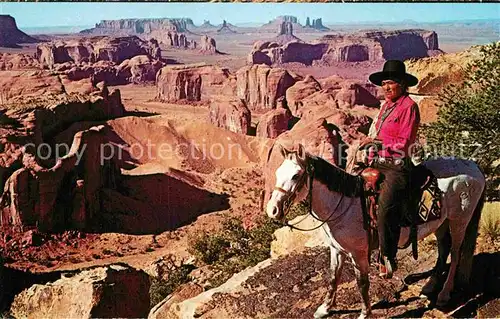 AK / Ansichtskarte Pferde Monument Valley from Hunt s Mesa Arizona  Kat. Tiere