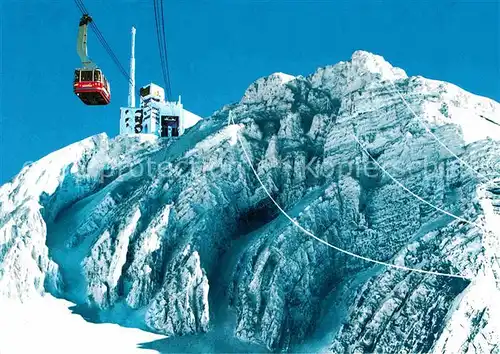 AK / Ansichtskarte Seilbahn Saentis Bergstation Fernsehsender  Kat. Bahnen